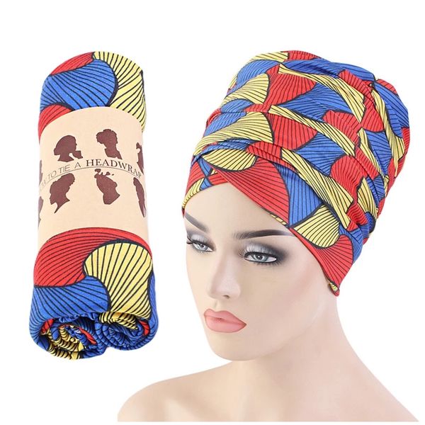 New Women's Long Cachecol Africano Impresso Muslim Hijab Head Scarves Extra Long Tail Head Envolto Turbante Lédea 170 * 80cm Novo