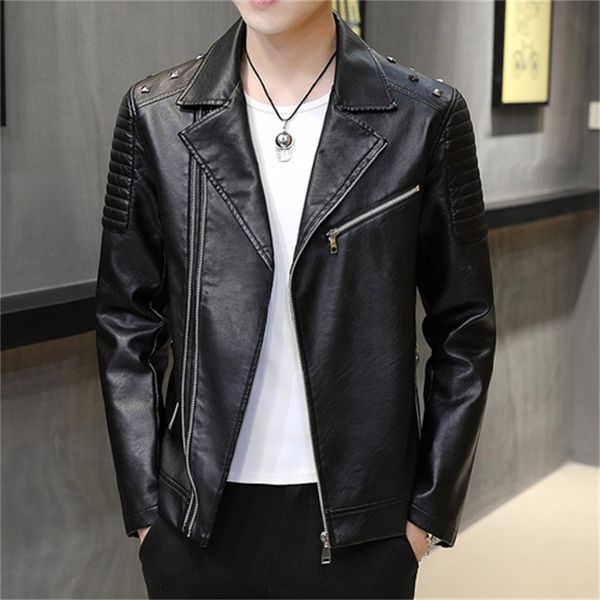 

high auality of the fashionable men men's motorcycle jacket plutonium fake jackets leather th67, Black