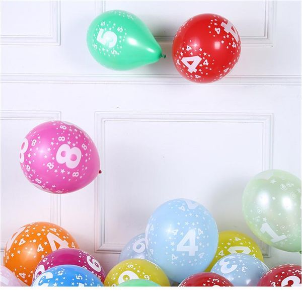

10pcs 12inch latex balloons air balloons 0-9 number balloons happy birthday party decoration kids boy girl party ballo jlltex