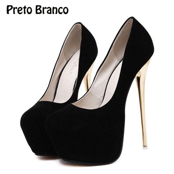 

dress shoes preto branco 2021 women fashion women's style special section 16cm high-heeled smooth single super cwf, Black