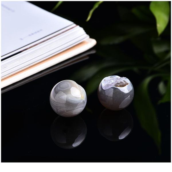 

2pc natural crystal quartz crystal lens agate ball can be used for magic repair point cure crystal agate home decorat qylspn, Black