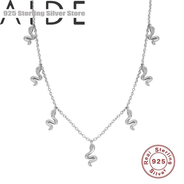 

chains aide 925 sterling silver gold chain snake pendant necklace for women girls collier bijoux femme 2021 boho jewelry birthday gift