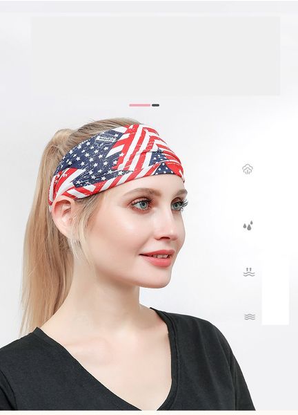 Novo adulto impresso esportes larga borda yoga headband acessórios de cabelo europeu e americano popular faixa de cabelo impressão headwear tecido de algodão alta qualidade