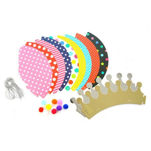 

qifu 11 штуки с днем ​​рождения parts hats diy baby душевая крышка crown kids favors party photo plations день рождения подарки поставляет w