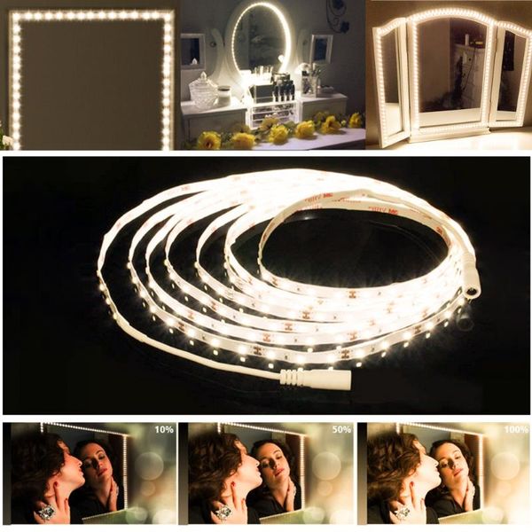 

compact mirrors 240 leds cosmetic mirror vanity lights flexible makeup strip light kit for bedroom decoration with dimmer switch