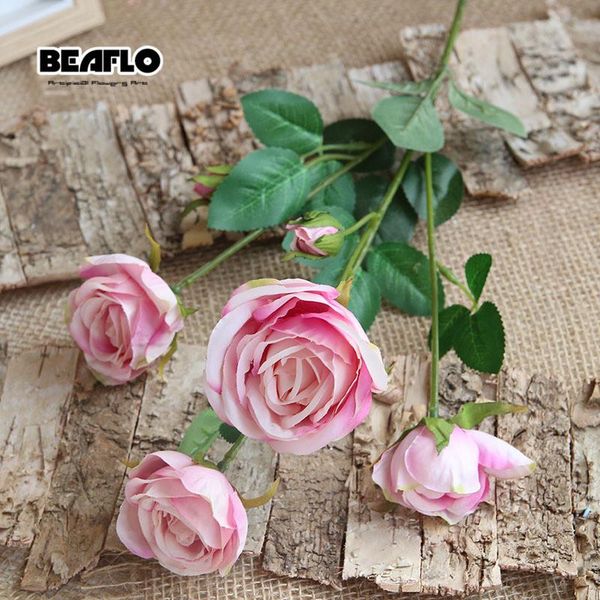 

60cm long bouquet artificial flowers rose silk fake flower flores 6 heads for diy home garden party wedding decoration