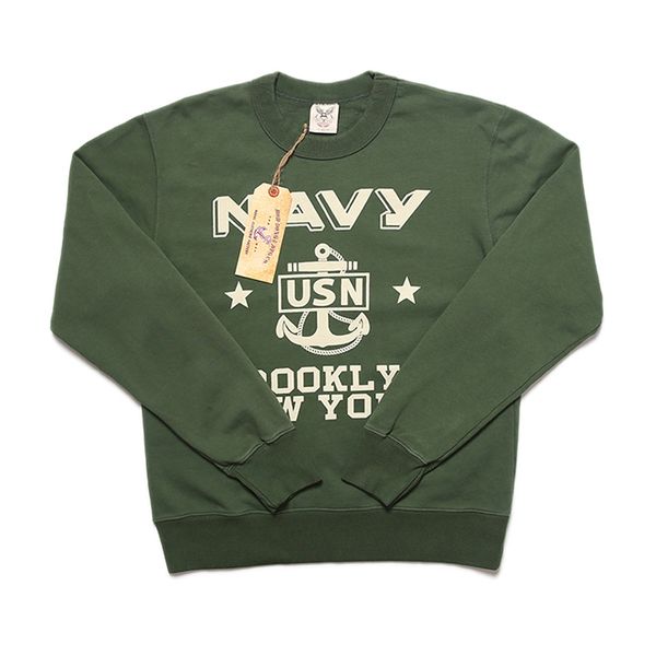 

us navy brooklyn new york print crewneck sweatshirts for man 0gfm, Black
