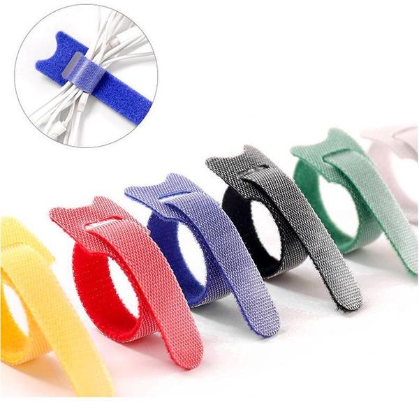 

50pcs reusable black cable cord ties tidy organiser nylon strap hook loop tool hook and loop cable ties multiple colour wmtedt