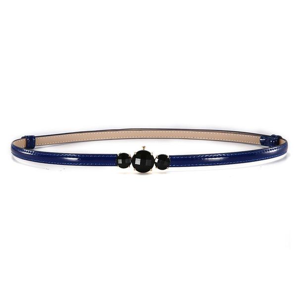 

fashion gold metal hook patent leather cowskin waistband genuine leather buckle thin cummerbunds dress party belts for women wmtipr, Black;brown