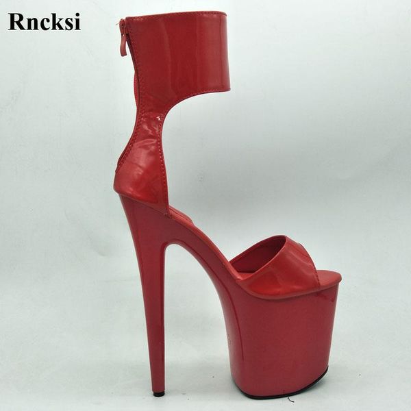 

sandals rncksi bind dance shoes women platform 20cm ultra high heels pole night clubbing girl's, Black