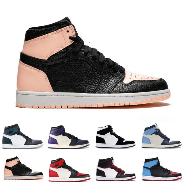 

fashion 1 1s men high basketball shoes obsidian bloodline court purple womens mens discount outdoor sneakers trainers shoes size 36-46, White;red