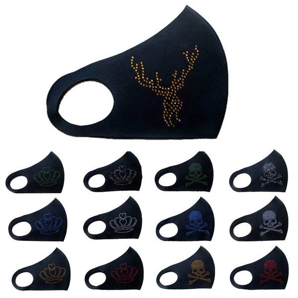 

face washed face mask christmas mask cartoon fashion rhinestone santa claus mask dust and haze fashion f