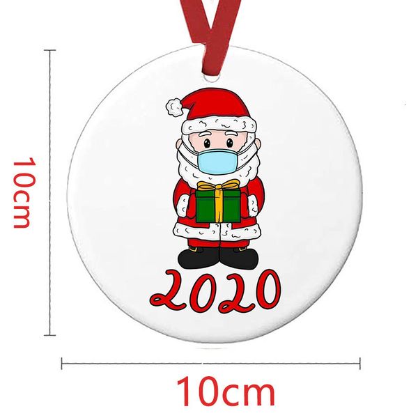 

ornaments family gift christmas customized 2020 survivor quarantine hang decoration snowman pendant with face mask w-002jgs7twp7
