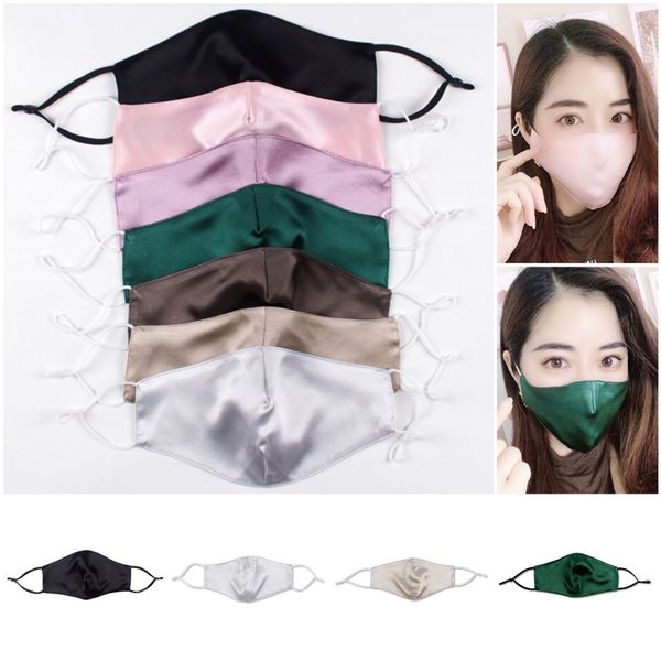 

2021 designer 50pcs dhl summer ultra-thin 19mm double-layer silk mask for women 100% mulberry silk sunscreen dustproof anti-allergic mask