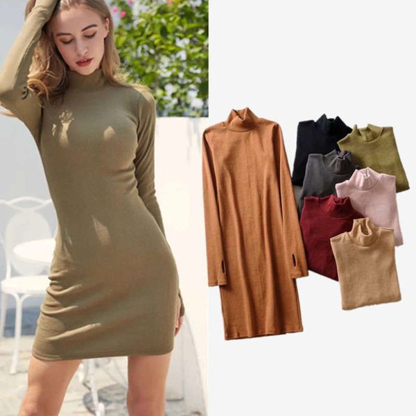 

2020 long new women's style sleeve open finger and slim buttock dress, Black;gray