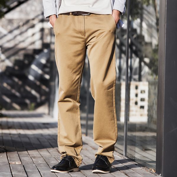 

autumn and winter models loose straight casual men's clothing stretch sports business large size long pants, Black