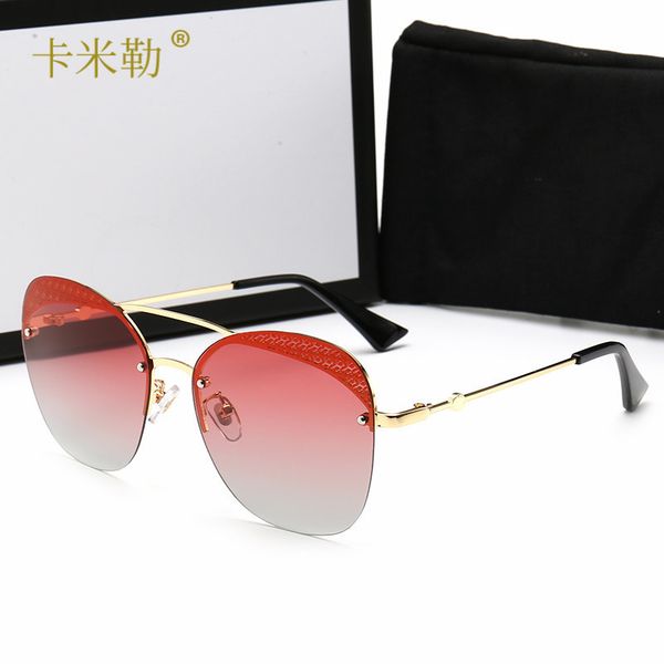 

new sunglasses rimless colorful polarizer 0373 trendy driving sunglasses kml-designer, White;black