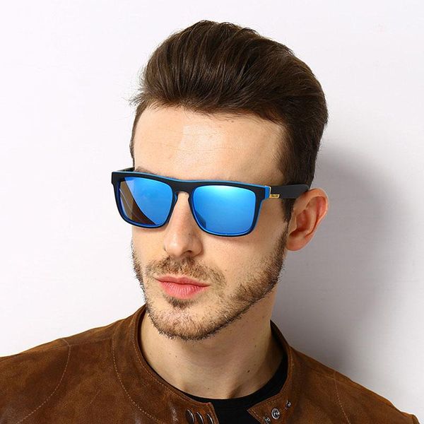 

sunglasses classic polarized men sports women eyewear hd sun glasses square reflective coating lens with brand box, White;black