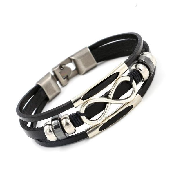 

bracelet factory2we08 infinity bracelets genuine wristband leather wrap bangle cuffs for women men fashion jewelry chris