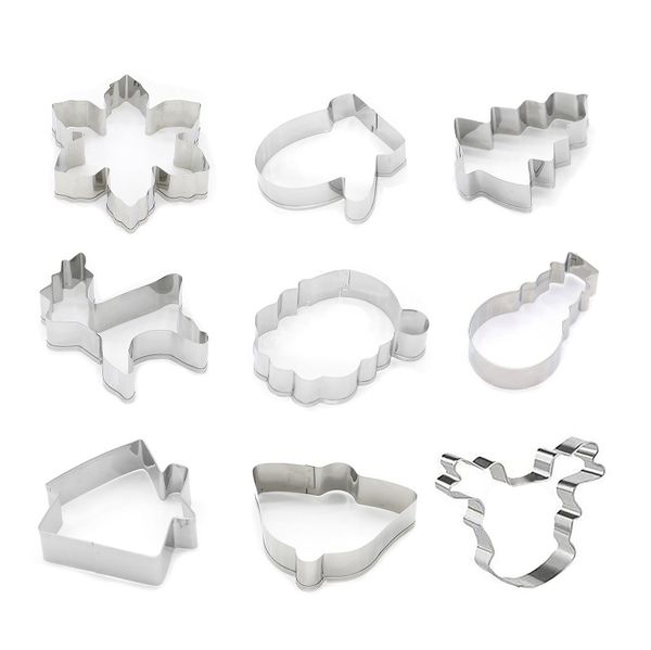 

christmas 3d cookie molds 9 piece cake molds diy baking tools silicone cake mold muffin chocolate cookie baking cake mould wmtsef