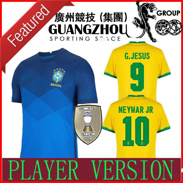 

2020 brazil soccer jerseys player version brasil neres copa america 20 21 home away 2021 g.jesus jersey football shirts, Black