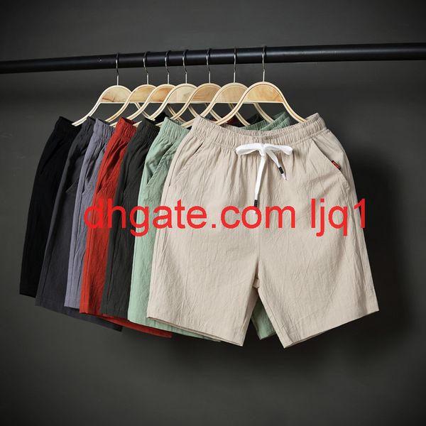 

shorts men's pants summer casual summer loose korean fashion cotton hemp big underpants capris men's beach pants, White;black