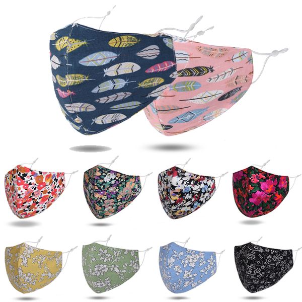 

fashion face mouth cover women floral printed mask dustproof outdoor protection washable reusable masks ing