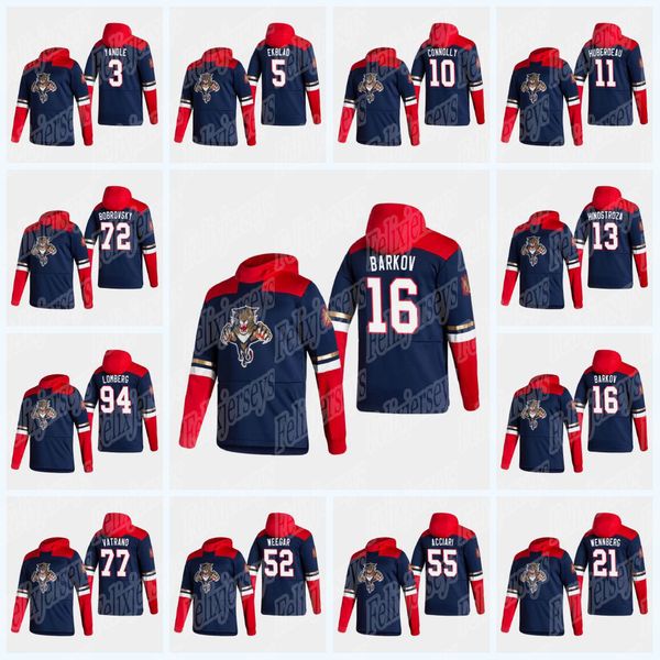 

patric hornqvist florida panthers 2021 reverse retro hoodie sergei bobrovsky alexander wennber barkov erik haula aaron ekblad, Black;red