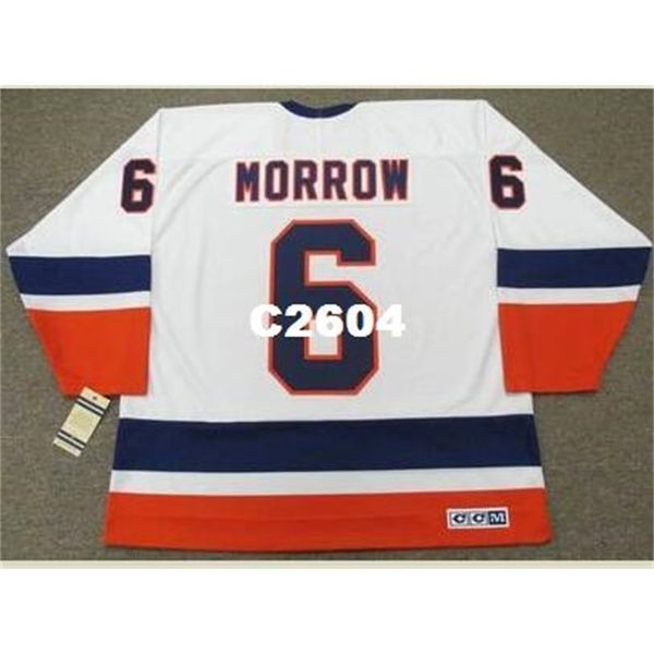 

men #6 ken morrow new york islanders 1982 ccm vintage home hockey jersey or custom any name or number retro jersey, Black