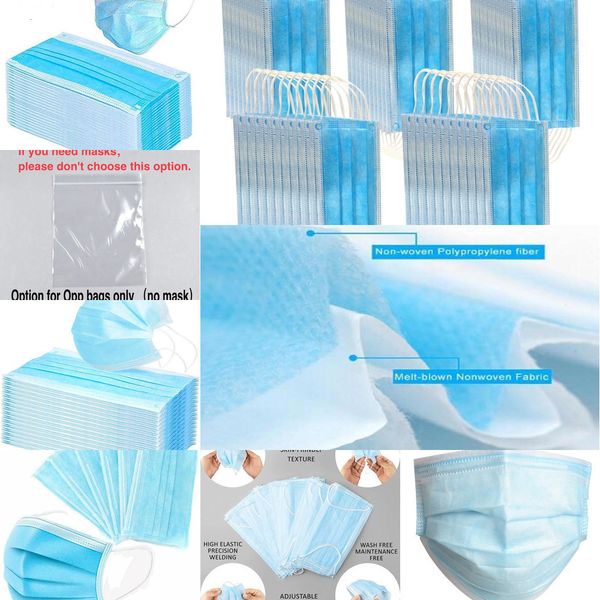 

disposable mask 3 stock in layers face non-woven dust proof protection safety work masks 2nzbs