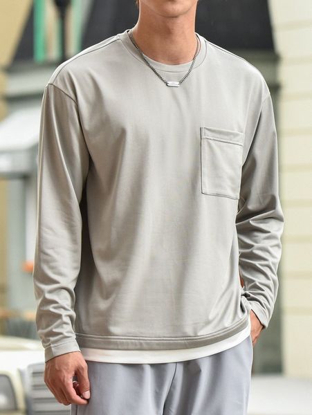 

men pocket front 2 in 1 tee q3wh#, White;black