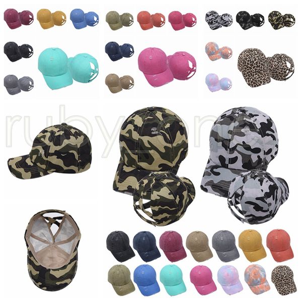 

criss tie-dye hollow camo washed leopard cross ponytail messy bun baseball cap girls trucker hat party hats supply rra356qdp
