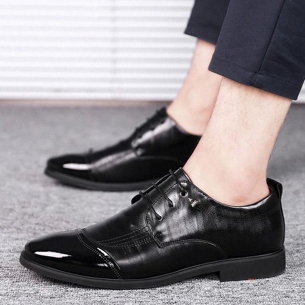 

fashion mens leather shoes breathable outdoor wedding business dress oxfords black breathable working lace up party shoes #gh3j