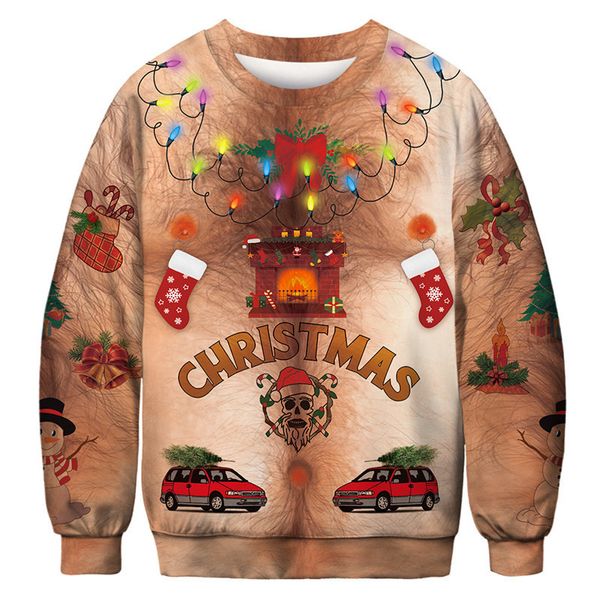 Engraçado Feio Sweater de Natal Homens Mulheres 3D Novidade Casa de Natal Pullover Suéteres Camisola Costumes Camisola de Natal 201203