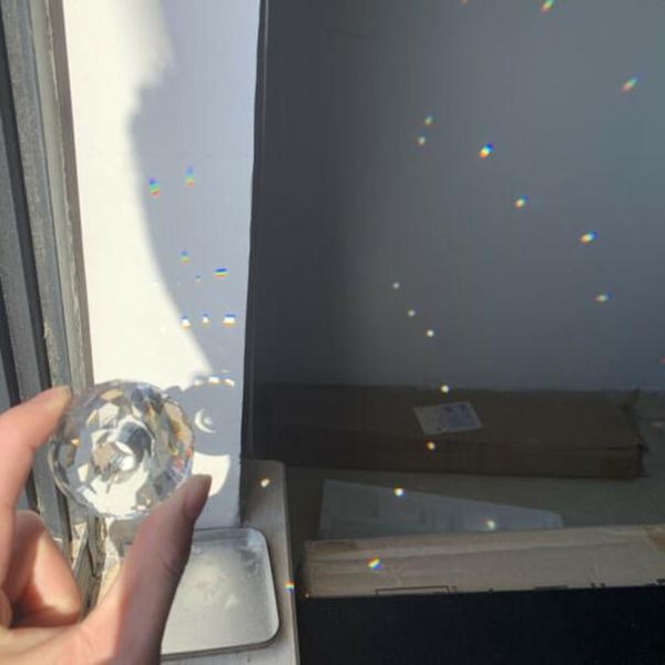 

50mm rondelle 3d faceted ball crystal glass chandelier part prism diy hanging suncatcher hanging ornament h jllgvb