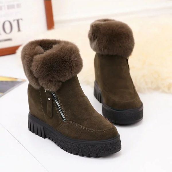 

2021 the new new women's winter outdoors keep warm female snow boots dwaterproof water thick heel with head high heels lua9, Black