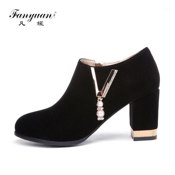 

fanyuan fashion string bead metal decoration pumps women shoes spring zipper high heels concise red black ladies wedding shoes1