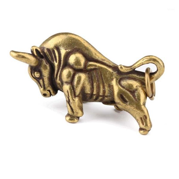 

bronze lucky bull key ring bull market rich bag pendant for women man key chain trinket chains car keychain innovative gift1, Silver