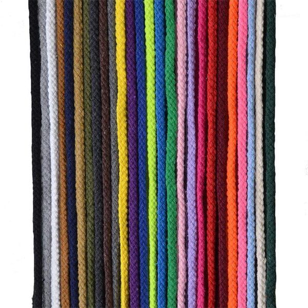 

yarn 5mm*100yards colorful white cotton cord natural beige twisted rope craft macrame string diy home decorative supply1, Black;white