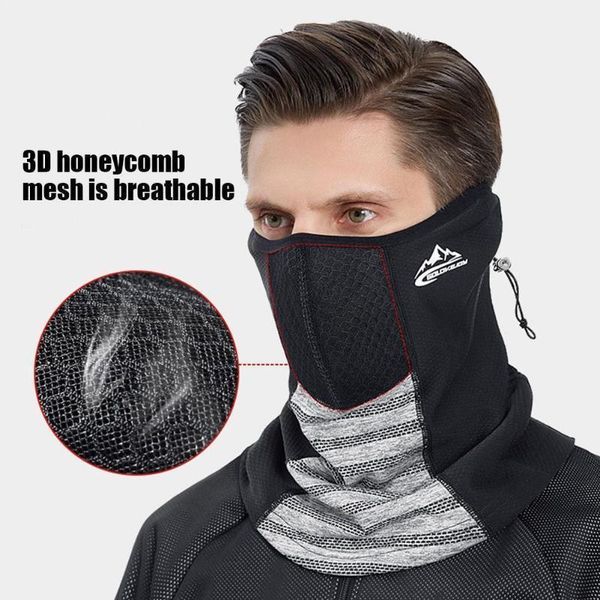 

winter neck warmer bandana tube scarf fleece pipe half haze cycling outdoor hiking mask sports thermal mask face gaiter ski u3e21, Black
