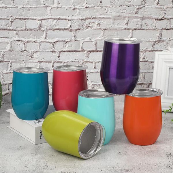 

tumbler stainless steel water bottle beer coffee mugs eggshell cocktail wine glass vacuum insulated glass bar drinkware sea shipping c7277