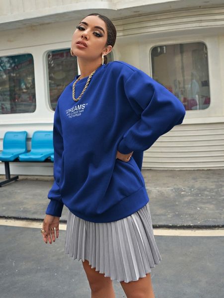 

drop shoulder letter graphic oversized pullover e2rt#, White;black