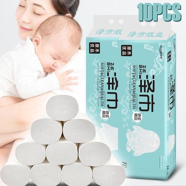 

10 rolls pack главная туалетная бумага ролл растворимый супер абсорбирующая ванная комната кухня бумажное полотенце многократные салфетки то