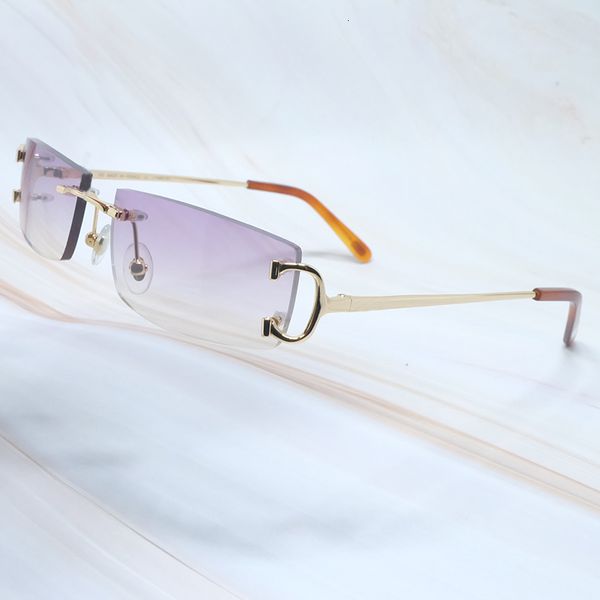 

2021 new retro men women decoration fashion carter sunglass small rimless classic color metal frame sunglasses tvj3, White;black