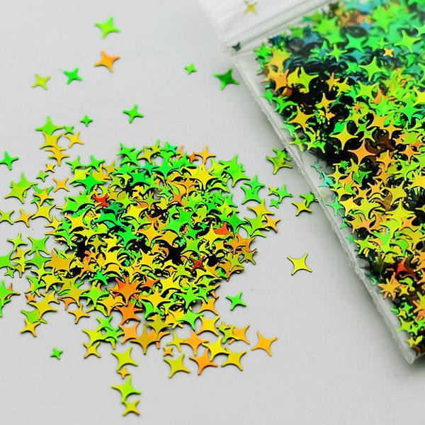 

50g ultrathin chameleon star nail sequins color-changing nails art holographic flakes paillette for nail laser glitter sequins, Silver;gold