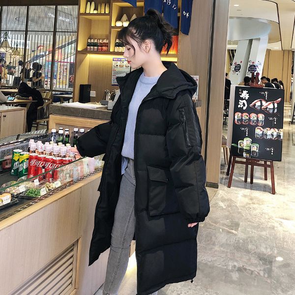 

2021 new winter new women's ins thick down korean mid-length padded jacket adlv, Black