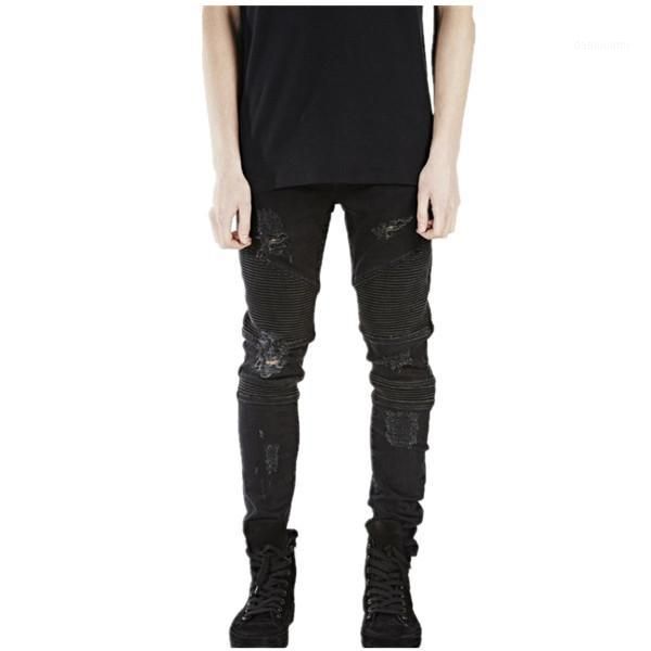 

wholesale-represent clothing designer pants slp blue/black destroyed mens slim denim straight biker skinny jeans men ripped jeans 28-381