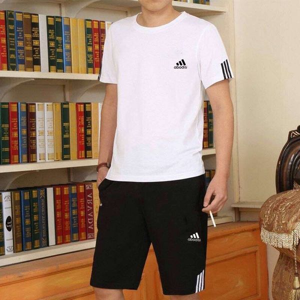 

sportswear 2020 summer new casual suit fashion brand mesh short sleeve t-shirt l shorts men's wear, Gray