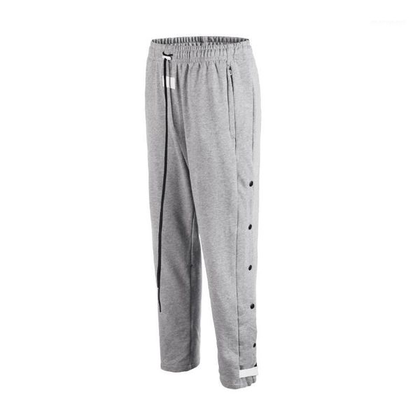 

fog side open snap button streetwear trousers drawstring elastic waist sweatpants joggers pants men1, Black