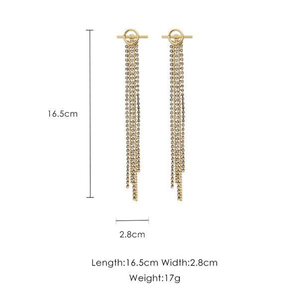 

925 silver needle tassel earrings earrings long temperament fashion personality cold wind earrings female j190630, Golden